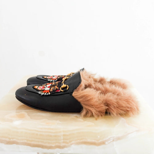 Fur platform shoes