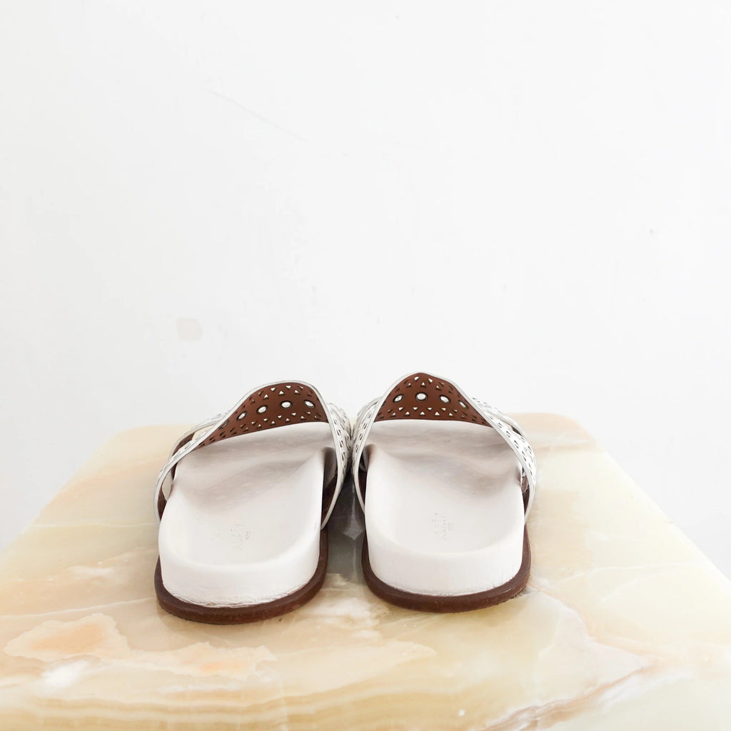 Perforated Sliders in white